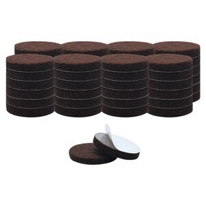 3/4" Self-stick Round Non-slip Felt Pads Floors Protect Brown 50 Pack